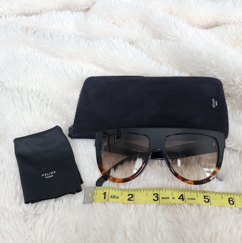 Céline Shadow CL 41026/S FU5 5I Black/Tortoiseshell Sunglasses